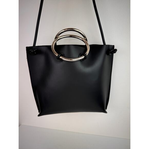 Kozha Numbers Mini Safe Handbag Black Silver Leather Top Handle Crossbody Bag - Picture 8 of 13